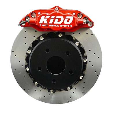 Sistema de freno delantero de 8 pistones 405x36mm KIDO Racing el color Rojo para Mercedes-Benz Universal Kit