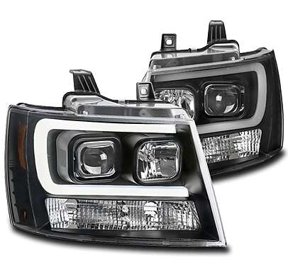 Headlights Black New Style Chevrolet Tahoe 2007-2013