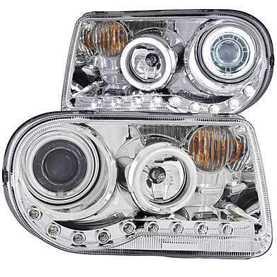 Óptica delantera diodo cromada con angel eyes Anzo 121250 para Chrysler 300C 2005-2010