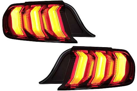 Full LED Taillights suitable for Ford Mustang VI S550 (2015-2019) Red with Dynamic Sequential Turning Lights