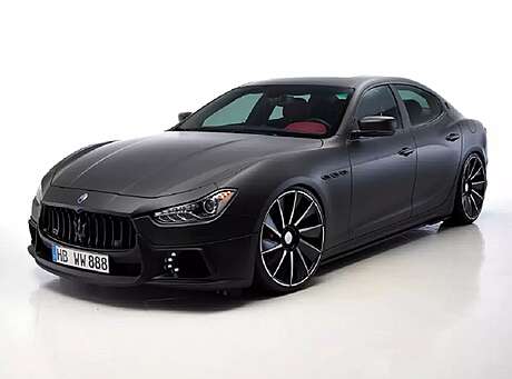 Front Bumper Spoiler with LED Lights WALD Black Bison Maserati Ghibli 2013-2017