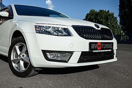 Inserciones del parachoques delantero MV-Tuning al estilo de RS Skoda Octavia III A7 2013-2016