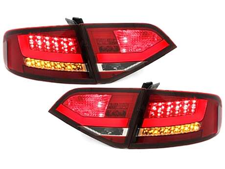 LED Taillights suitable for AUDI A4 B8 8K Saloon (2007-2010) Red / Clear