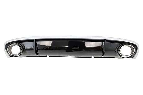 Rear Bumper Valance Diffuser & Exhaust Tips suitable for AUDI A4 B8 B8.5 Limousine Avant Facelift (2012-2015) RS4 Design
