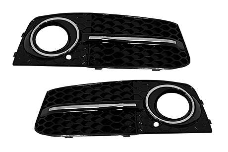 Fog Lamp Covers Side Grilles suitable for Audi A4 B8 8K (2007-2011) RS4 Black Edition