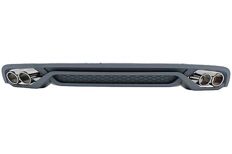 Rear Bumper Valance Diffuser & Exhaust Tips suitable for AUDI A4 B8 Sedan Facelift (2012-2015)