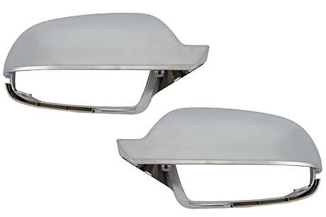 Mirror Covers suitable for Audi A5 8T (2011-2016) A3 8P (2011-2013) A4 B8.5 Facelift (2012-2015) Extinction Aluminium Plated Complete Housing Without Side Assist
