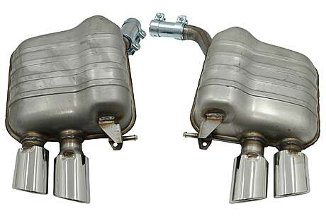 Complete Exhaust System with Twin Muffler Tips suitable for Audi Q5 8R (11.2008-2016) Chrome