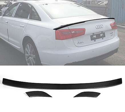 Spoiler de tapa de maletero de fibra de carbono estilo A para Audi A6 C7 2013-2018