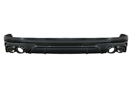 Rear Bumper Spoiler Valance Diffuser Double Outlet suitable for Audi Q5 SUV FY S-Line (2018-2020) Black Tips