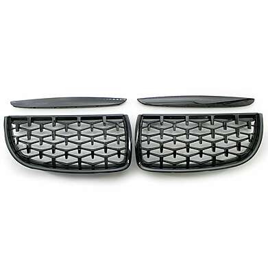 Rejillas de radiador en negro diamante para BMW E90 E91 Serie 3 2005-2008