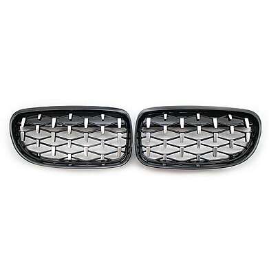 Rejillas de radiador cromadas de diamante para BMW E90 E91 3 Series 2009-2011