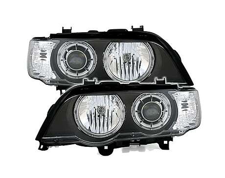 Headlights Black Angel Eyes DEPO Xenon BMW X5 E53 1999-2003