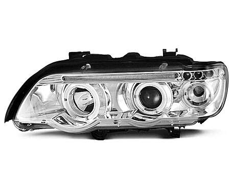 Headlights Chrome Angel Eyes BMW X5 E53 2000-2003