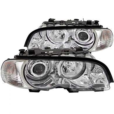 Headlights Chrome Angel Eyes Anzo 121268 BMW E46 4D 2000-2003 / M3 2001-2004