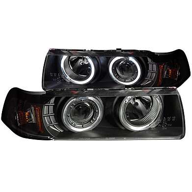 Headlights Black Angel Eyes Anzo 121325 BMW E36 4DR 1992-1998