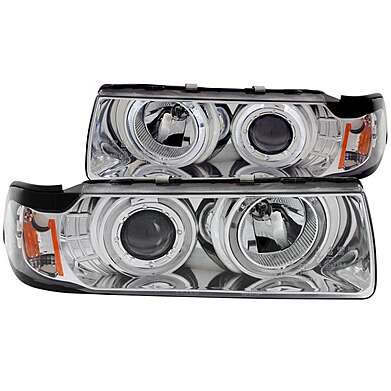 Headlights Chrome Angel Eyes Anzo 121326 BMW E36 4DR 1992-1998