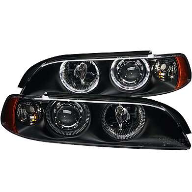 Faros delanteros negros con angel eyes Anzo 121017 para BMW SERIE 5 E39 1997-2001