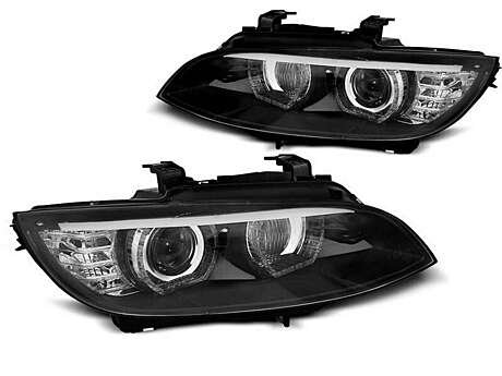 Headlights Black Led Angel Eyes BMW E92 E93 2006-2010