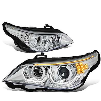 Headlights Chrome Angel Eyes New Style BMW E60 2003-2007