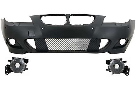 Front Bumper PDC 24mm with Fog Lights suitable for BMW 5 Series E60 E61 (2003-2007) M-Technik Design