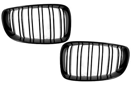 Central Grilles Kidney Grilles suitable for BMW 1 Series E81 E82 E87 E88 M1 M (2007-2011) LCI Double Stripe M Design Piano Black