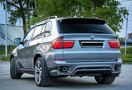 Rear bumper diffuser with flaps for BMW X5 E70 LCI Aero 2010-2014