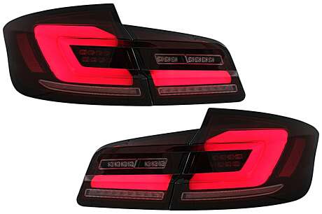 Full LED Bar Taillights suitable for BMW 5 Series F10 (2011-2017) Red Smoke Dynamic Sequential Turning Signal