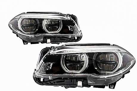 Full LED Angel Eyes Headlights suitable for BMW 5 Series F10 F11 LCI (2014-2017)