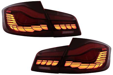 OLED Taillights suitable for BMW 5 Series F10 (2011-2017) Red Clear with Dynamic Sequential Turning Light