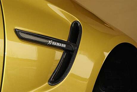 Inserciones en los guardabarros delanteros (carbono) Hamann 10F82215-SATZ BMW M4 F82 (original, Alemania)