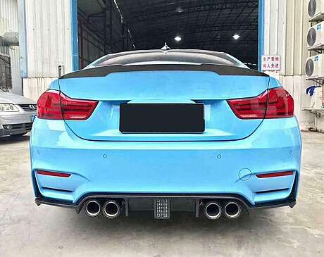 Carbon Fiber Rear Bumper Diffuser Lip W/ LED for BMW F80 M3 F82 F83 M4 2015-2019