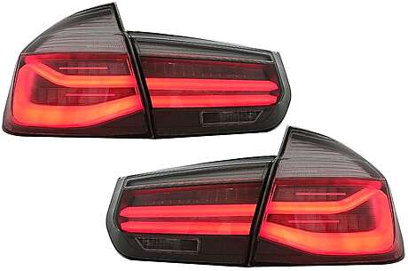 LED Taillights M Look Black Line suitable for BMW 3 Series F30 Pre LCI & LCI (2011-2019) Red Smoke Conversion to LCI Design with Dynamic Sequential Turning Light