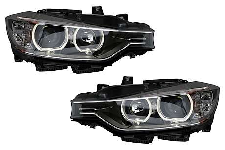 LED DRL Angel Eyes Headlights with Projector suitable for BMW 3 Series F30 F31 (2011-2015)