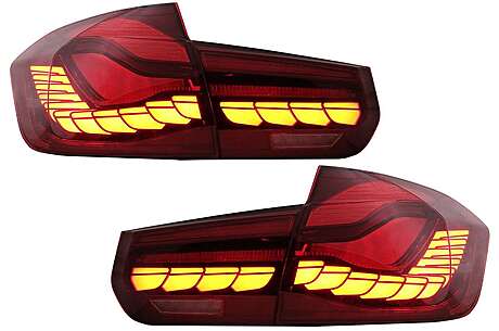 OLED Taillights Conversion to M4 Design suitable for BMW 3 Series F30 Pre LCI & LCI (2011-2019) F35 F80 Red Clear with Dynamic Sequential Turning Light