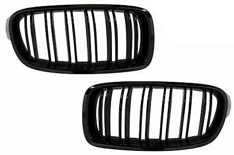 Central Grilles Kidney Grilles suitable for BMW 3 Series F30 F31 (2011-2018) Double Stripe M Design Piano Black