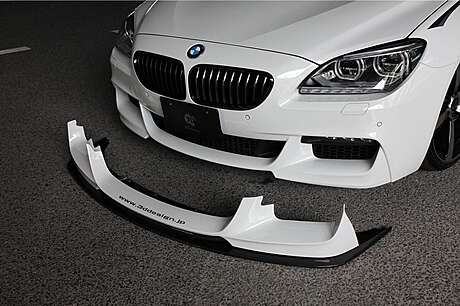 Spoiler de parachoques delantero (carbono) 3D Design para BMW F06 Gran Coupe M-Sport (original, Japón)