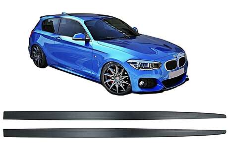 Side Skirts Add-on Lip Extensions suitable for BMW 1 Series F20 F21 (2011-2018) M-Performance Design