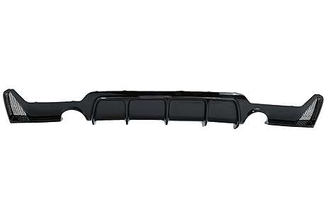 Rear Bumper Diffuser suitable for BMW 4 Series F32 F33 F36 (2013-2019) Coupe Cabrio M Design Twin Single Outlet Piano Black