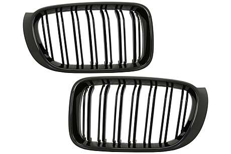 Central Kidney Grilles suitable for BMW X3 F25 LCI (2014-2017) X4 F26 Double Stripe M Design Piano Black