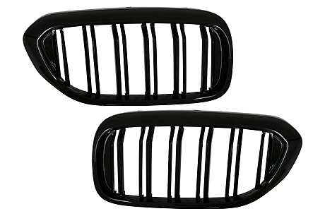 Central Kidney Grilles suitable for BMW 5 Series G30 G31 Sedan Touring 2017-2022 Double Stripe M Design Piano Black