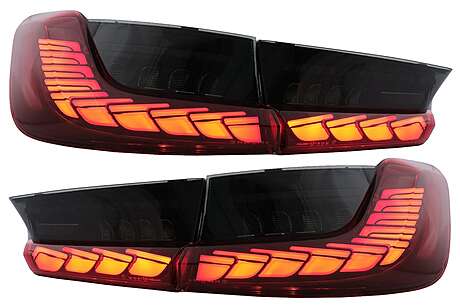 Full LED Taillights suitable for BMW 3 Series G20 G28 M3 G80 Sedan (2018-2022) Red Smoke with Dynamic Sequential Turning Light