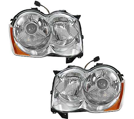 HID Xenon Headlights Headlamps Left & Right Pair Set Jeep Grand Cherokee 2008-2010