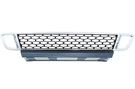 Front Bumper Lower Grille suitable for Land Range Rover Vogue III L322 (2010-2012) Autobiography Design Chrome & Black