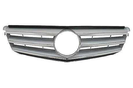 Front Grille suitable for Mercedes C-Class W204 S204 Limousine Station Wagon (2007-2014) Sport Silver