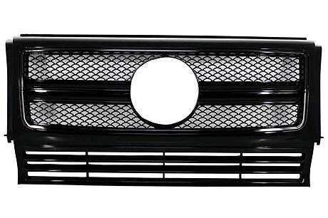 Front Grille suitable for Mercedes W463 G-Class (1990-2012) New G65 G63 Design Piano Full Black Edition