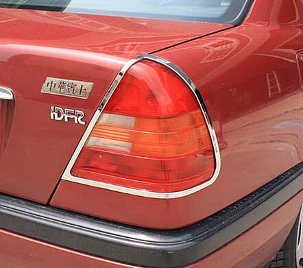 Chrome Tail Lights Trims IDFR 1-MB101-02C Mercedes Benz W202 C-Class 1993-2000