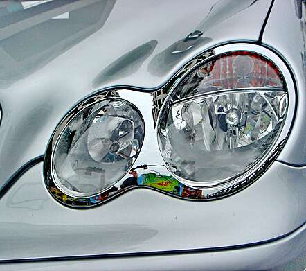 Cubiertas de faro cromadas IDFR 1-MB104-01C para Mercedes-Benz W203 Clase C Wagon 2000-2007
