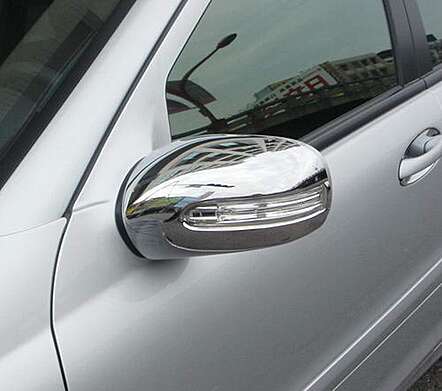 Tapas de espejo cromadas IDFR 1-MB105-03C para Mercedes-Benz W203 Clase C Coupe 2001-2007
