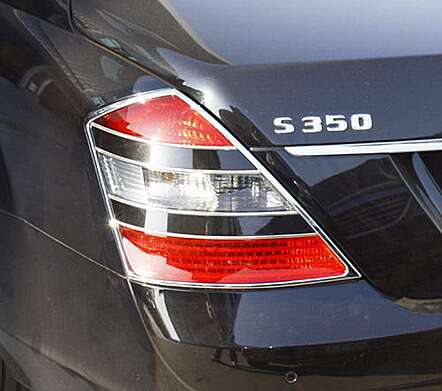 Cubre piloto trasero cromado IDFR 1-MB604-02C para Mercedes Benz W221 Clase S 2005-2013